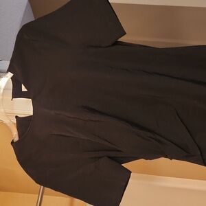 Black short sleeve midi dress Zara